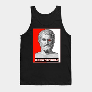 Thales Red And White Design With Short Quote Tank Top